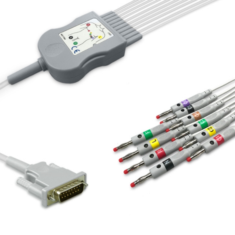 Schiller 55.065001 EKG Cable 10 Leads Banana for Welch Allyn 80130-0000, Mortara 9293-032-50, EK-SC01-10BA20K