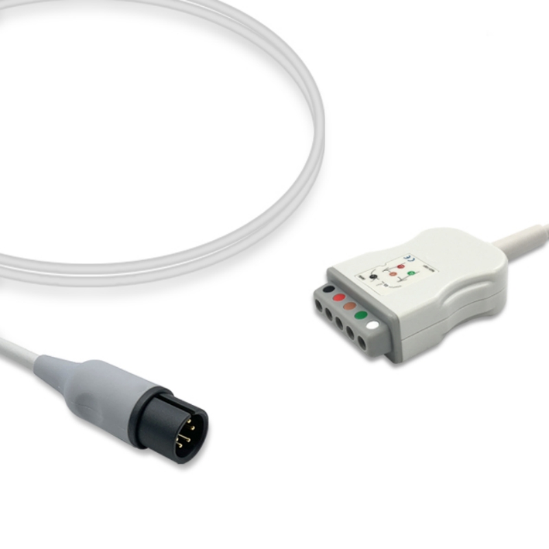 AAMI Criticare 6-Pin ECG Trunk Cable Adapter DIN 1094/5 1094/3 Compatible, ET-AM01-5DN