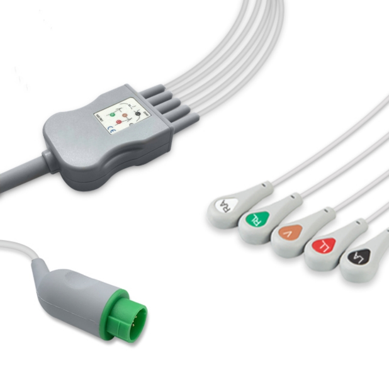 Fukuda Denshi CI-700E-5 Compatible ECG Cable 5-Lead Snap AHA, EC-FD01-5SA