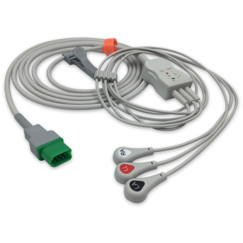 Mindray Datascope Compatible ECG Cable for Passport V, V12, V21, 12-Pin Connector, EC-MR04-3SA