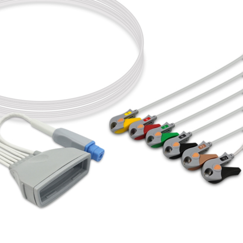 Philips Telemetry ECG Leadwire 6-Lead with SpO2 Adapter 989803171871 Compatible, EH-PH03-6GA-PS