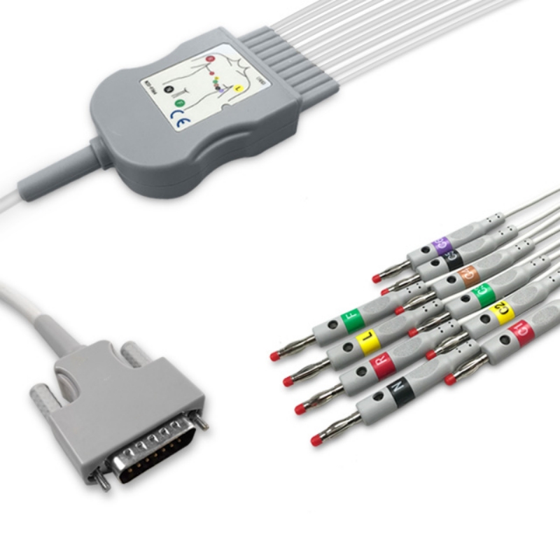 Nihon Kohden EKG Cable 10 Leads BJ-902D, BJ-901D Compatible, EK-NK01-10BI10K