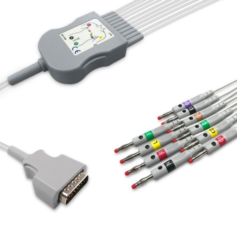 Nihon Kohden EKG Cable 10 Leads Banana 4mm 45502-NK Compatible, EK-NK02-10BI