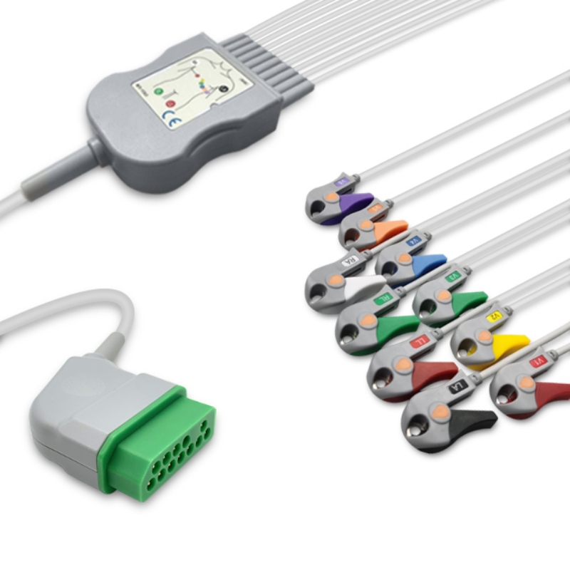 Nihon Kohden BJ-900PA Compatible EKG Cable 10 Leads Grabber AHA, EK-NK03-10GA