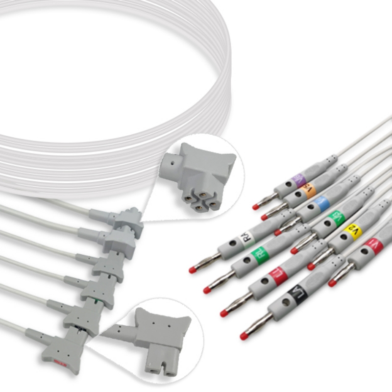 Philips PageWriter TC50 EKG Leadwire 10 Leads Banana 4mm 989803151631, 989803151641 Compatible, EKL-PH04-10BA