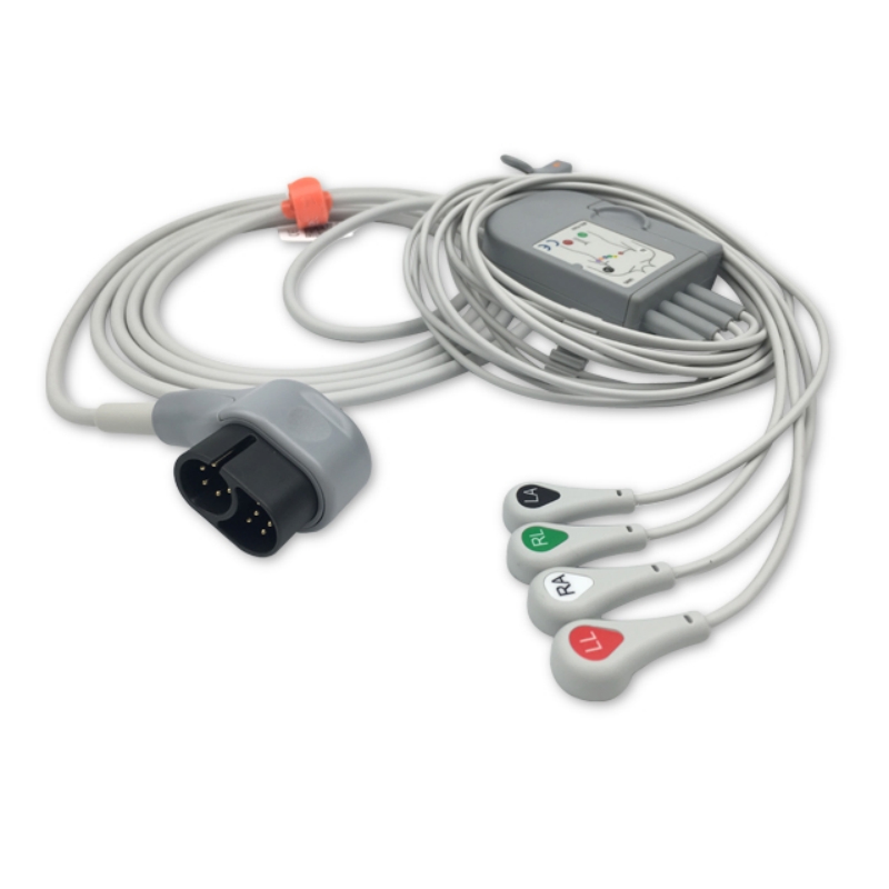 Zoll 8300-0803-01 Compatible 4 Leads ECG EKG Cable Snap, EK-ZL02-4SA20K