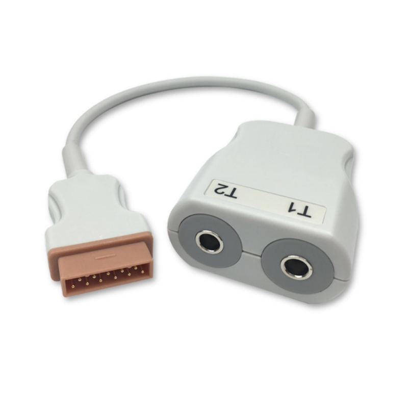 GE Healthcare Marquette Temperature Adapter Dual YSI400 2016998-001 Compatible, TA-GE01-2Y4