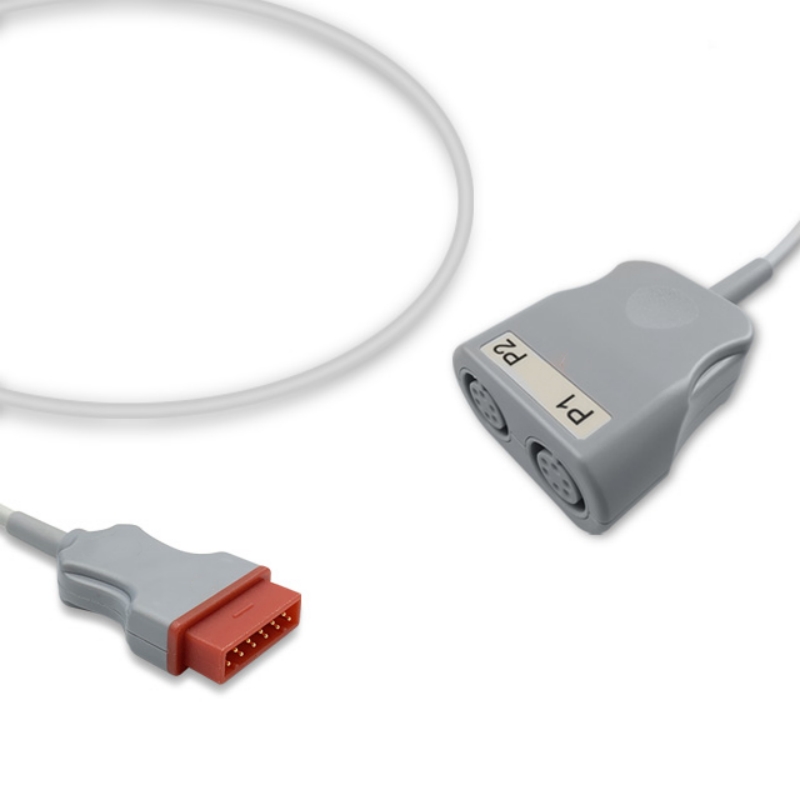 GE Medical Marquette Compatible IBP Cable Adapter Dual 6-Pin Connector, IBA-GE01-6P2