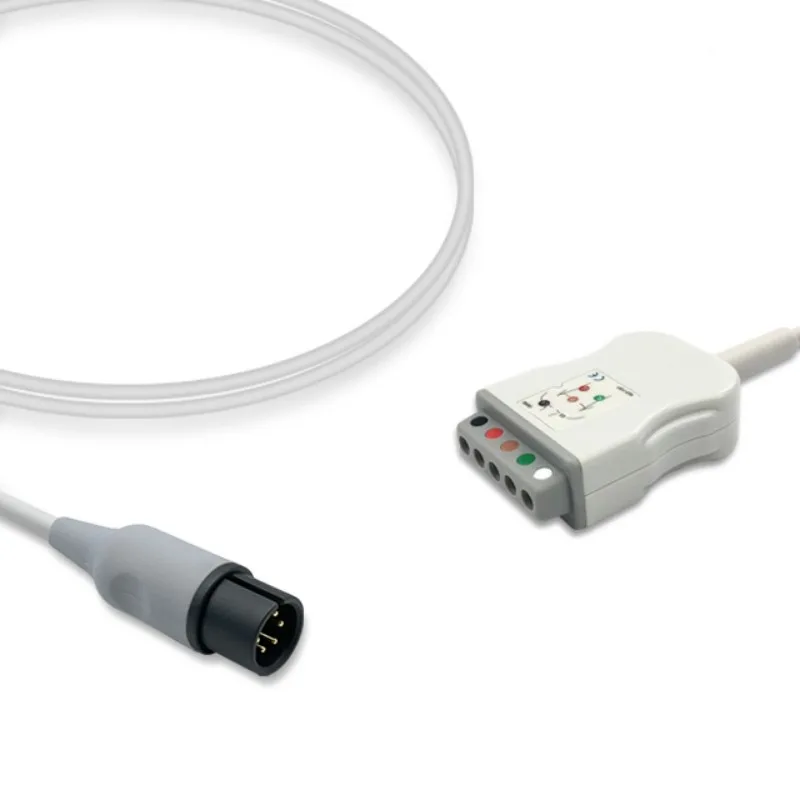 AAMI 6-PIN ECG Trunk Connect Cable Adapter 5-Lead DIN Compatible