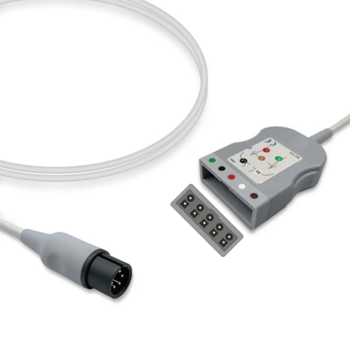 AAMI 6-PIN ECG Connect Trunk Cable Adapter 5-Lead Compatible