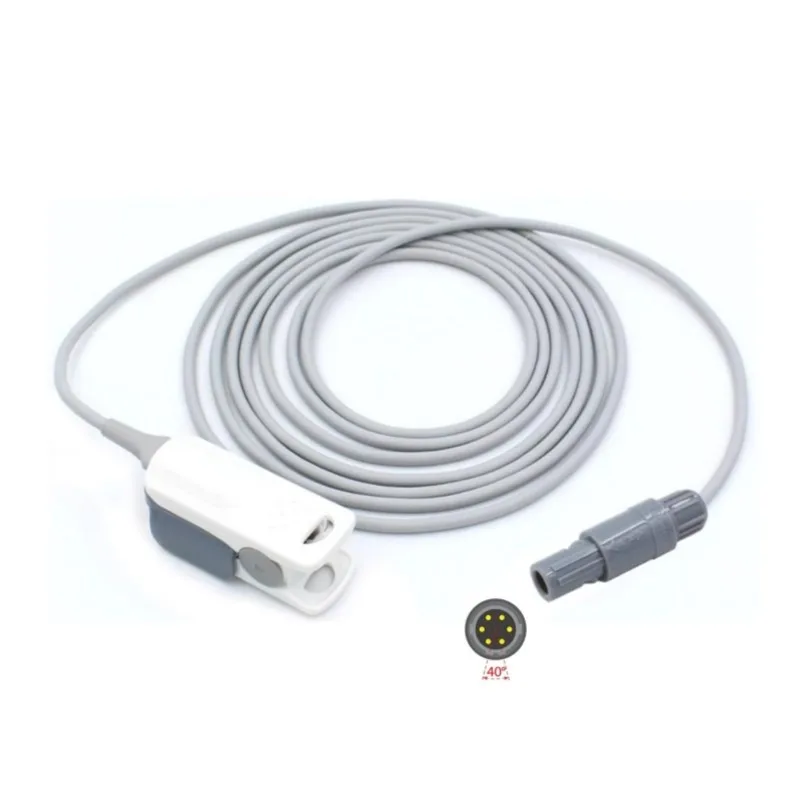 Mindray Datascope SpO2 Sensor Probe Adult Finger Clip 512FLL 0600-00-0094 Compatible, Lemo 6-PIN