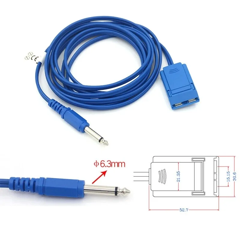 Disposable Patient Return Plate Connect Cable 6.3MM Plug